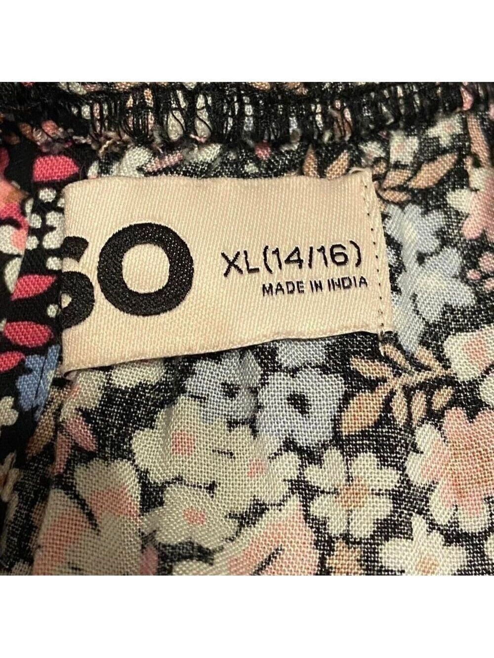SO Girls Floral Romper Black Pink Blue Daisy Spaghetti Strap Size XL 14 16 - Picture 5 of 5